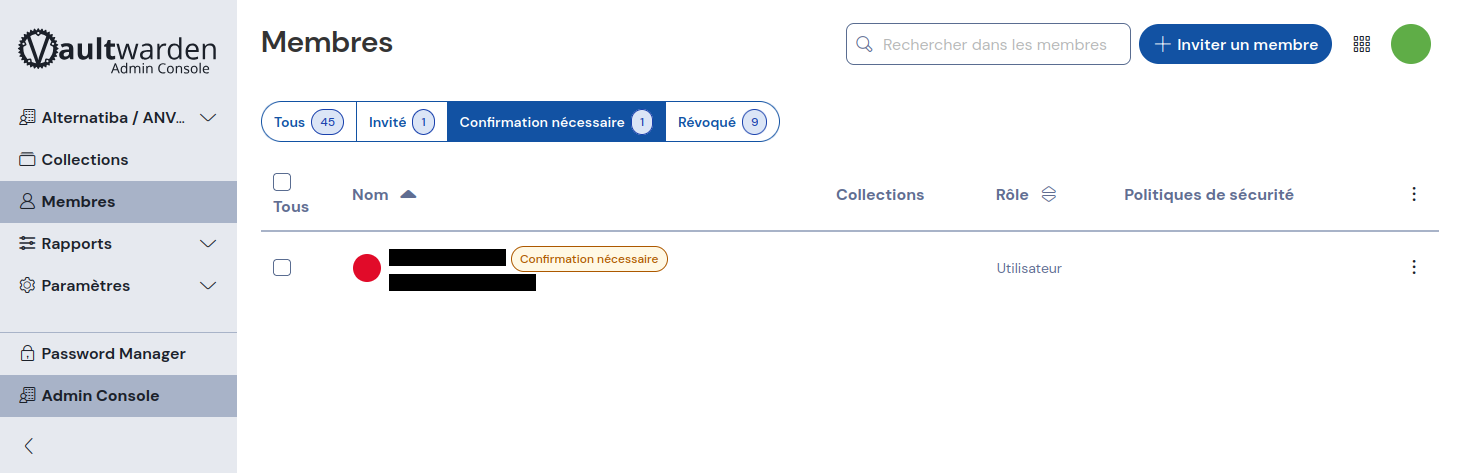 Confirmation nécessaire