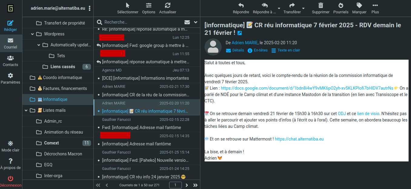 Écran de connection à OVH