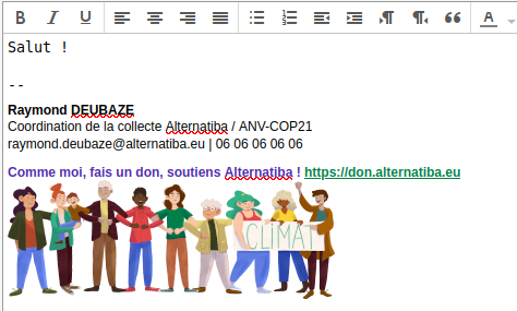 Exemple d'aperçu de signature